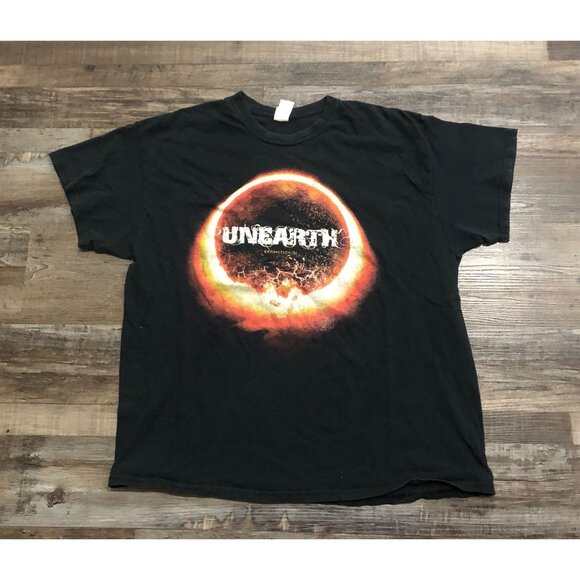 Unearth Mens XL Extenction(s) Heavy Metal Band Tee T Shirt Black - Picture 1 of 5